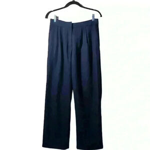 Sage brand Navy wool pleat front trousers